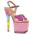 Pleaser Sandalia de Tacón UNICORN-711T Rosa resplandeciente Multicolor EU-35 / US-5