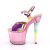 Pleaser Sandalia de Tacón UNICORN-711T Rosa resplandeciente Multicolor EU-36 / US-6