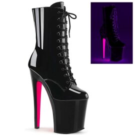 Pleaser Botín XTREME-1020TT Negro Rosa Claro...