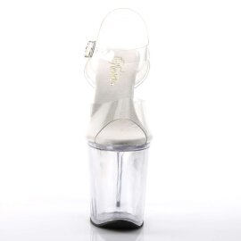 Pleaser Sandalia de Tacón XTREME-808 Plata Transparente EU-37 / US-7