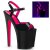 Pleaser Sandalia de Tacón XTREME-809TT Negro Charol Rosa Claro Neón EU-37 / US-7