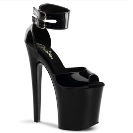 Pleaser Sandalia de Tacón XTREME-875 Negro Charol...