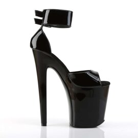 Pleaser Sandalia de Tacón XTREME-875 Negro Charol EU-37 / US-7