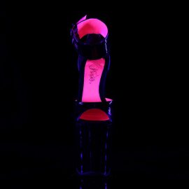 Pleaser Sandalia de Tacón XTREME-875TT Negro Rosa Claro Neón EU-37 / US-7