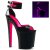 Pleaser Sandalia de Tacón XTREME-875TT Negro Rosa Claro Neón EU-37 / US-7