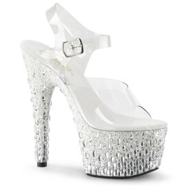 Pleaser Sandalia de Tacón ADORE-708MR-5 Blanco...