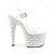 Pleaser Sandalia de Tacón ADORE-708MR-5 Blanco Transparente-Plata EU-35 / US-5