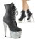 Pleaser Botín BEJEWELED-1020-7 Negro Cuero SintéticoPlata Multi Purpurina EU-35 / US-5
