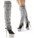 Pleaser Bota Alta BEJEWELED-3019RSF-7 Negro Cuero SintéticoPlata Multi Purpurina EU-35 / US-5