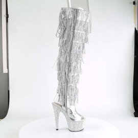 Pleaser Bota Alta BEJEWELED-3019RSF-7 Plata Metálico Metalizado EU-35 / US-5