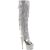 Pleaser Bota Alta BEJEWELED-3019RSF-7 Plata Metálico Metalizado EU-35 / US-5