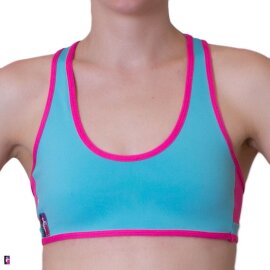 PoleFit Top Retro Sport XS Verde Azul / Fucsia