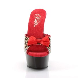 Pleaser Zapato Abierto DELIGHT-601-6 Leopardo Negro EU-35...