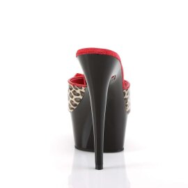 Pleaser Zapato Abierto DELIGHT-601-6 Leopardo Negro EU-35 / US-5