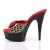 Pleaser Zapato Abierto DELIGHT-601-6 Leopardo Negro EU-37 / US-7