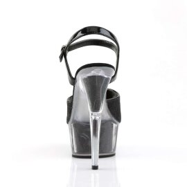 Pleaser Sandalia de Tacón DELIGHT-609-5G Purpurina Negra EU-35 / US-5