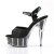 Pleaser Sandalia de Tacón DELIGHT-609-5G Purpurina Negra EU-35 / US-5