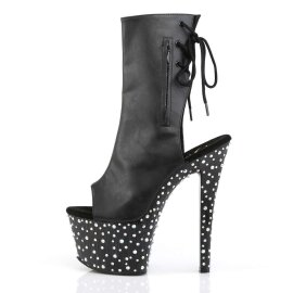 Pleaser Botín STARDANCE-1018-7 Negro Plata Multi Purpurina EU-35 / US-5