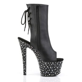 Pleaser Botín STARDANCE-1018-7 Negro Plata Multi Purpurina EU-38 / US-8