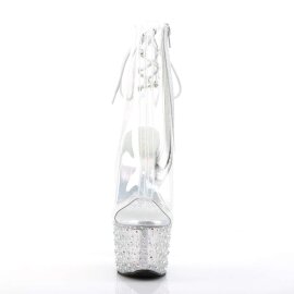 Pleaser Botín STARDANCE-1018C-7 Plata Transparente...