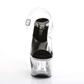 Pleaser Sandalia de Tacón TIPJAR-708-5 Negro Transparente EU-37 / US-7