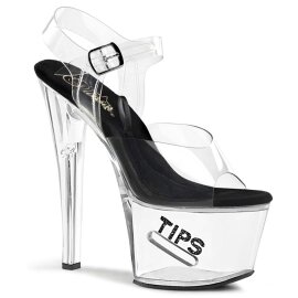 Pleaser Sandalia de Tacón TIPJAR-708-5 Negro Transparente EU-39 / US-9