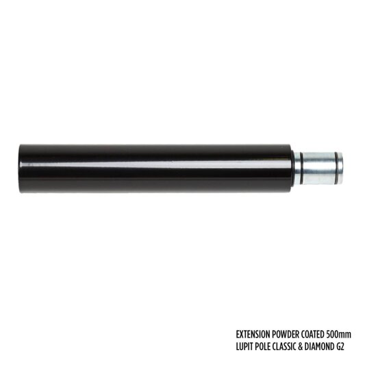 Lupit Pole G2 Extensión Recubierta en Polvo Negro de 500 mm