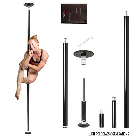 Lupit Pole Classic G2 45 mm Recubierto en Polvo Negro 2,30 m - 2,80 m