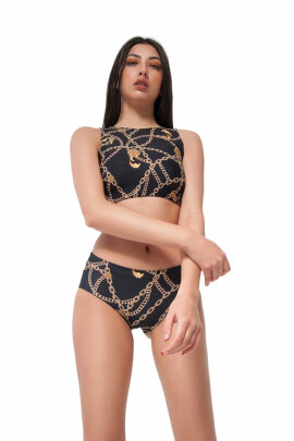 Pole Addict Top Cruzado Chaine Noir XS