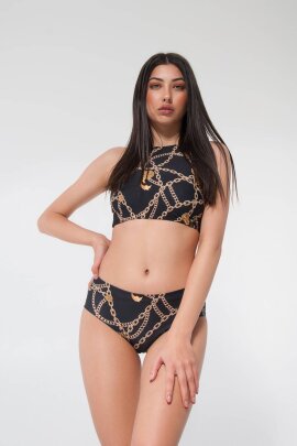 Pole Addict Top Cruzado Chaine Noir S