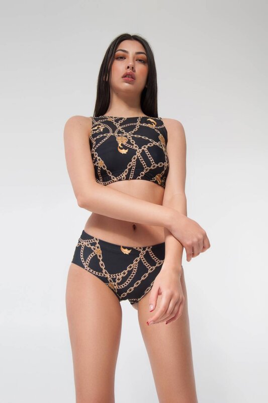 Pole Addict Top Cruzado Chaine Noir M