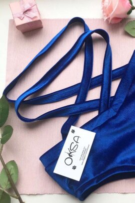 Oksawear Pantalones Cortos Palma Terciopelo Azul XL