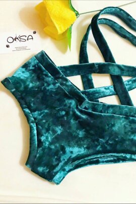 Oksawear Pantalones Cortos Palma Terciopelo Verde XS