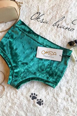 Oksawear High Waist Shorts Velvet Green M
