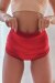 Oksawear Pantalones Cortos Tiro Alto Terciopelo Bloody Rojo XS