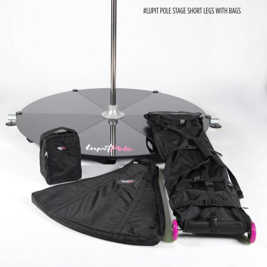 Lupit Pole Stage Patas Cortas Metalizado 45 mm con Bolsas de Transporte