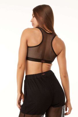 Polerina Pantalones de Deporte Malla Negra M