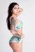 Polerina Top Dicentra Rosas Verdes XS