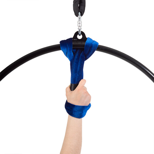 Correa de muñeca para aros aéreos terciopelo azul