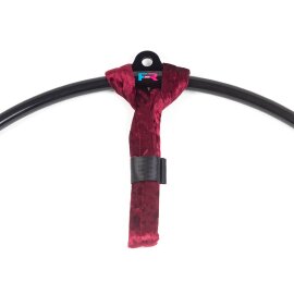 Correa de muñeca para aros aéreos terciopelo rojo vino