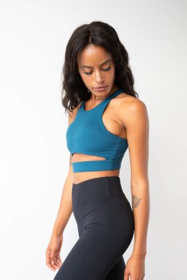 Lunalae Top Aliza Cuello Alto Verde Azul