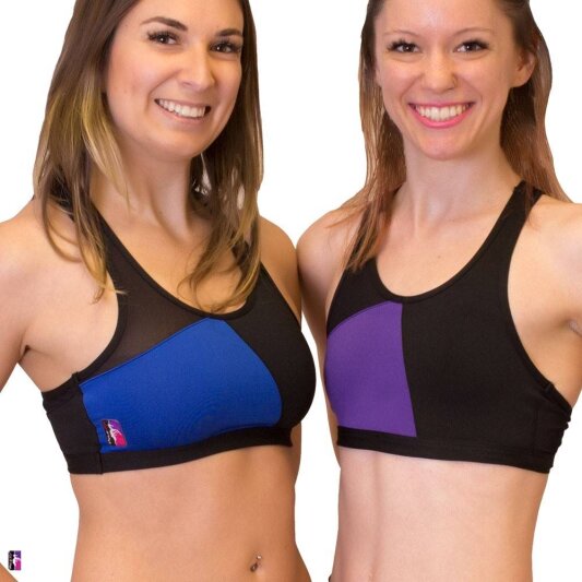 PoleFit Top GeoMalla Racer Back S Negro / Morado