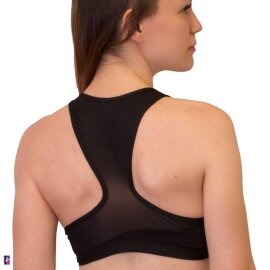 PoleFit Top GeoMalla Racer Back S Negro / Morado