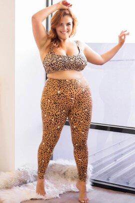 Lunalae Leggings Sticky Agarre Leopardo Marrón