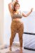 Lunalae Leggings Sticky Agarre Leopardo Marrón