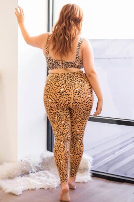 Lunalae Leggings Sticky Agarre Leopardo Marrón XS