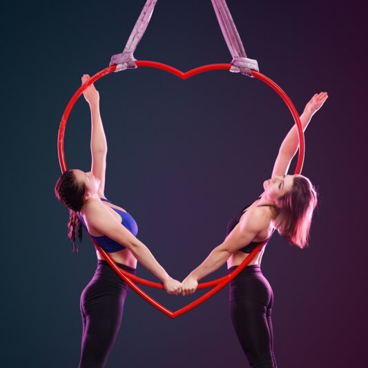 PoleSports Aro Aéreo de San Valentín 2-Puntos Rojo Edición Limitada de 850 mm