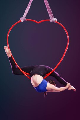 PoleSports Valentines Day Aerial Hoop 2-Point Red 950 mm...