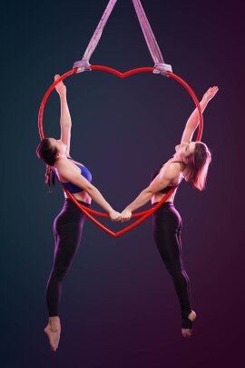 PoleSports Aro Aéreo de San Valentín 2-Puntos Rojo Edición Limitada de 950 mm