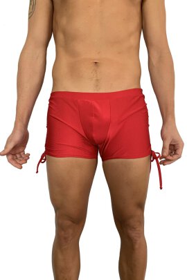 Pantalones cortos para hombre Juicee Peach con lazo lateral Rojo